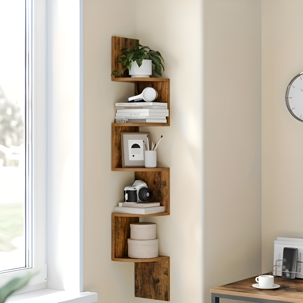 5-Tier Ecke-Wandregal