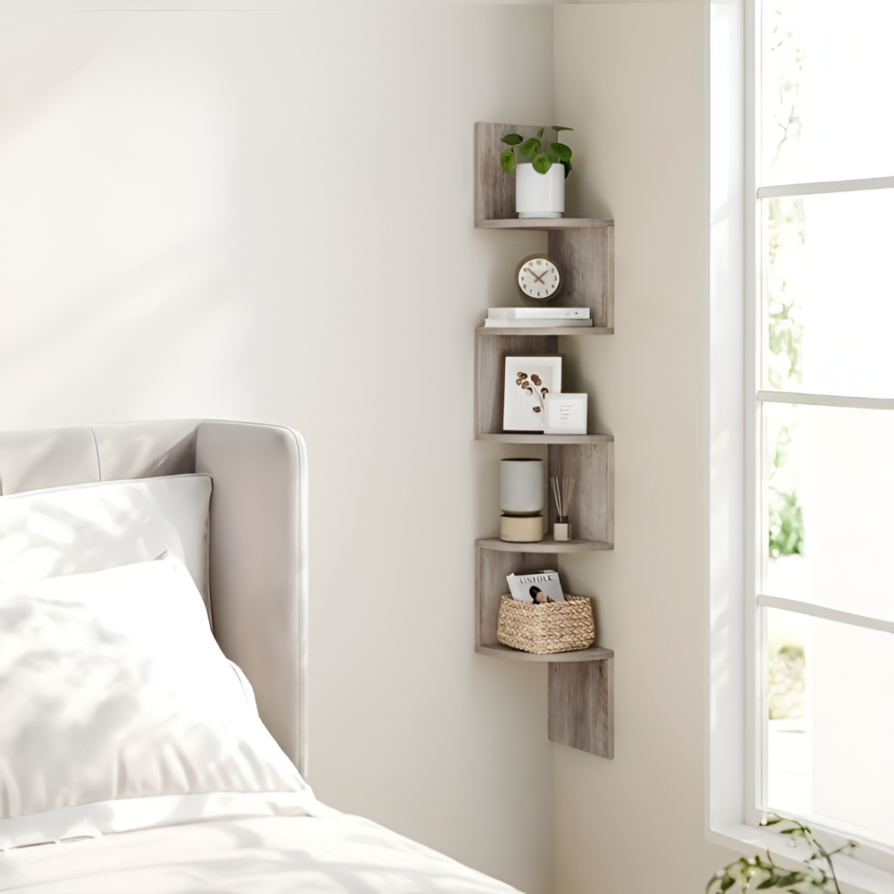 5-Tier Ecke-Wandregal