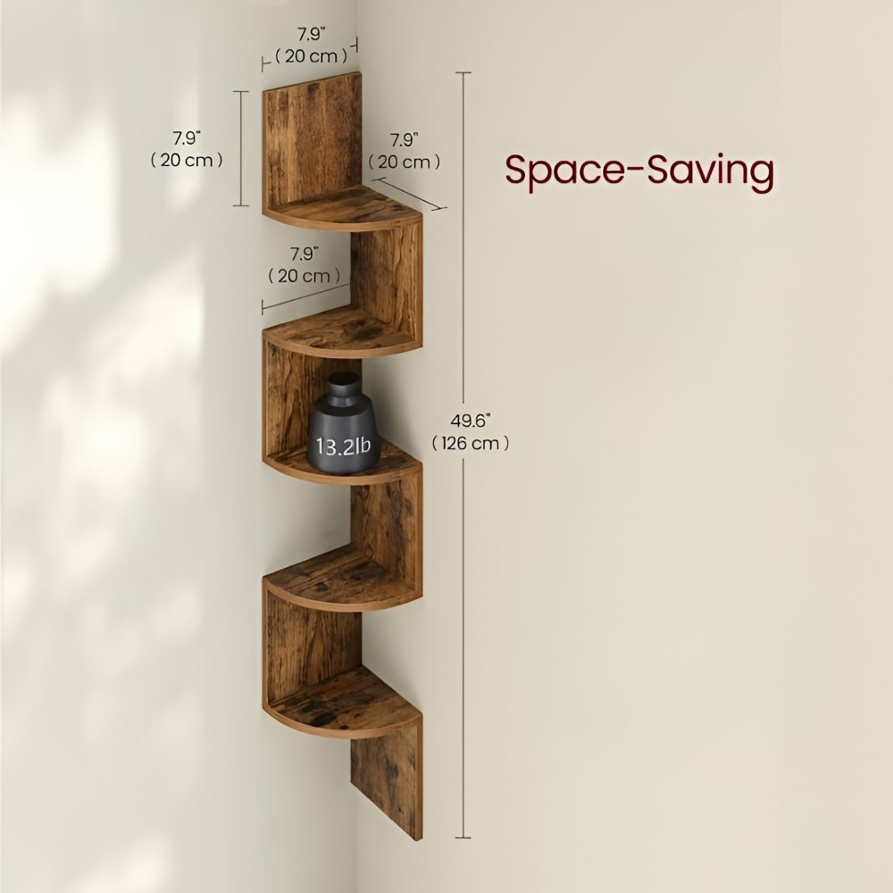 5-Tier Ecke-Wandregal