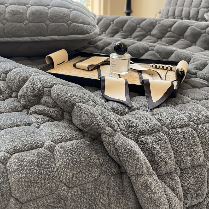 Weiche Tagesdecke mit quadratischer Textur