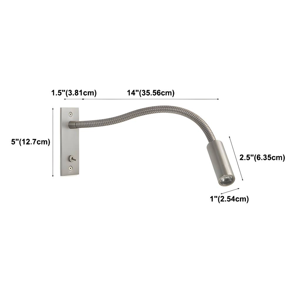 Verstellbare Wandleuchte mit Schwanenhals