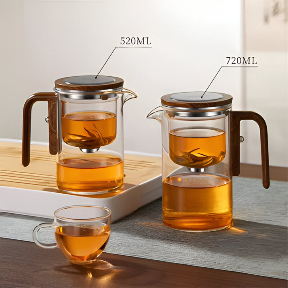 Glas Teekanne mit Sieb