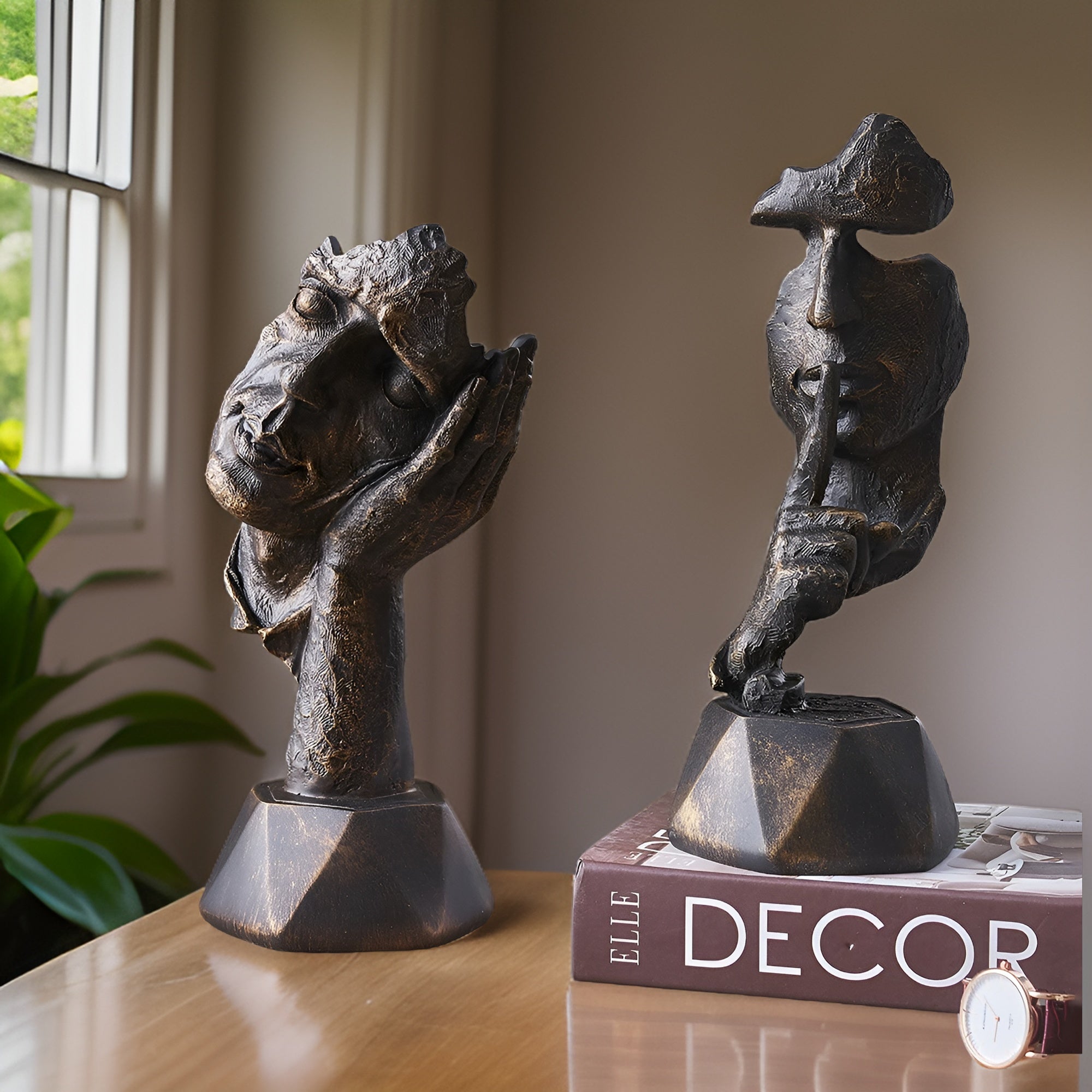 Kreative abstrakte Gesichtsskulptur