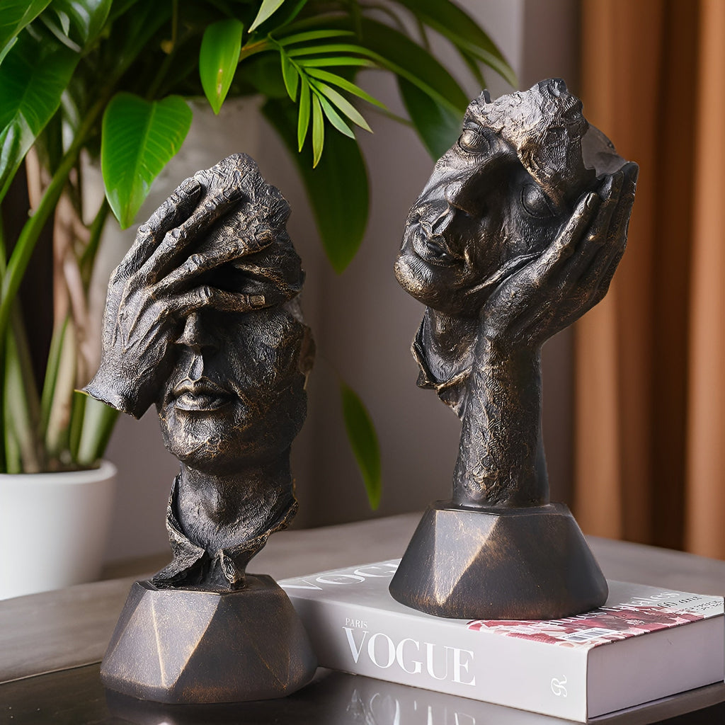 Kreative abstrakte Gesichtsskulptur