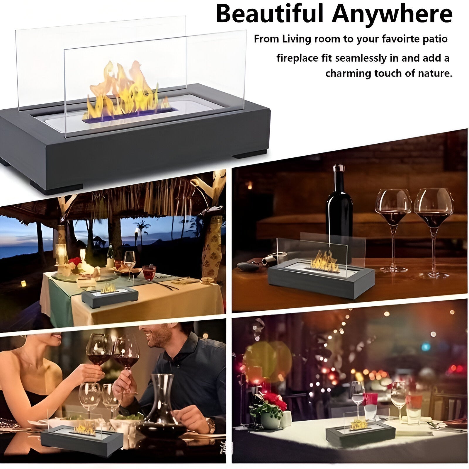 Tischkamin Rechteckig