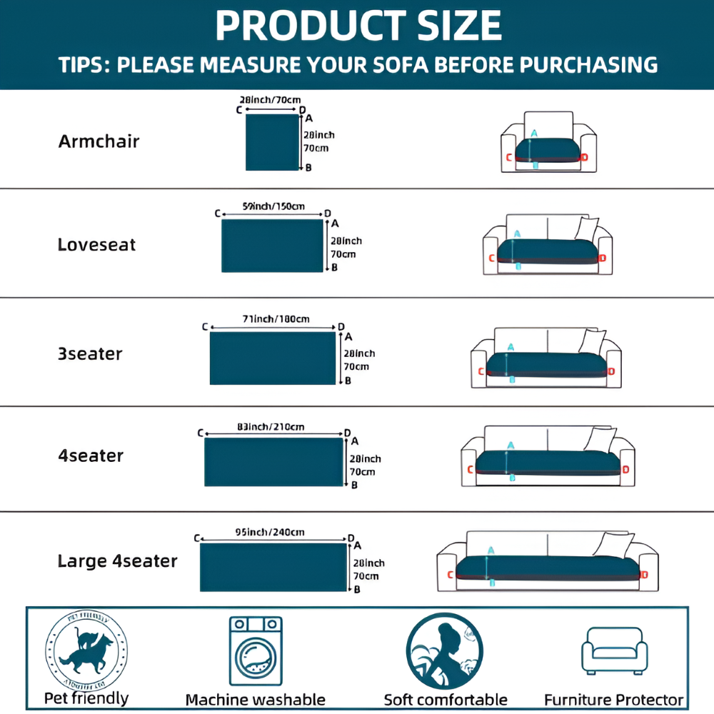 Sofaüberzug Rechteckig