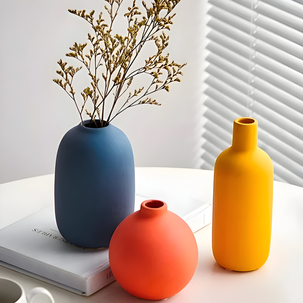 Skandinavische Keramikvase hoch