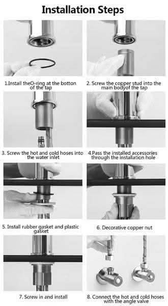 Flexibler Wasserhahn mit Sprühfunktion
